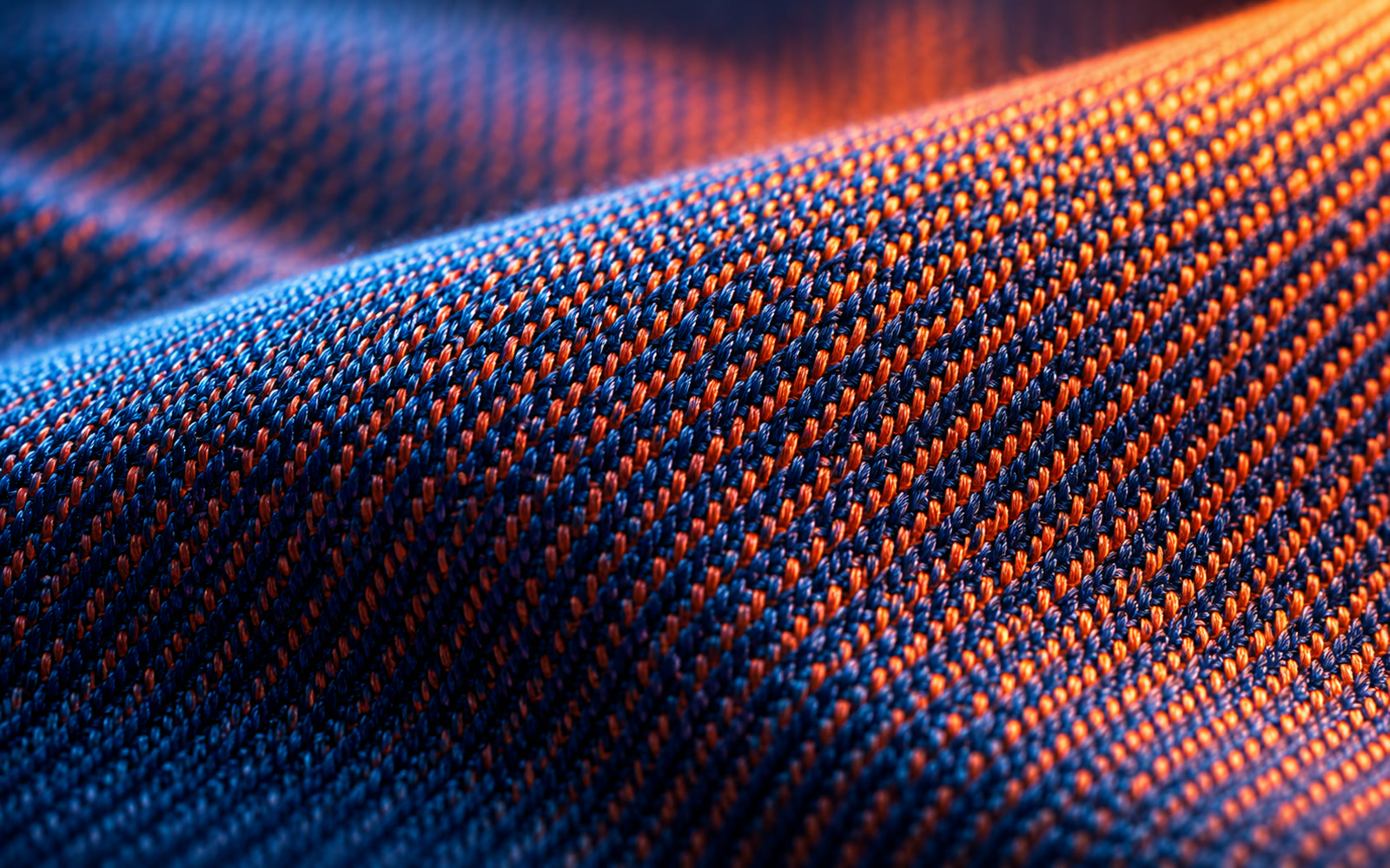 Three-by-one twill showing its diagonal float line